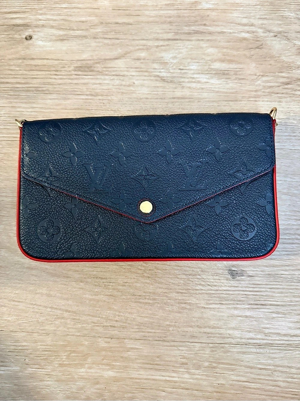 Louis Vuitton Félicie Pochette Wallet Blue & Red